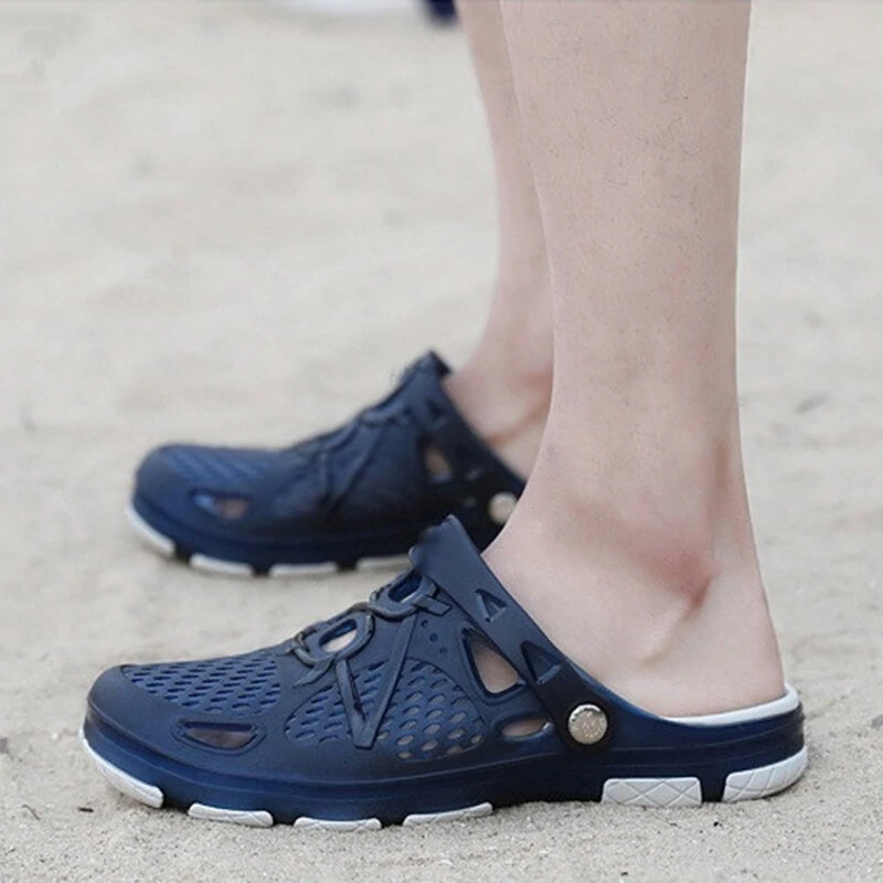 HEMU Men's Slippers Non-Slip Quick Drying Breathable Waterproof Deodorant Fashion Sports Casual Sandals (image for) HEMU Men's Slippers Non-Slip Quick Drying Breathable Waterproof Deodorant Fashion Sports Casual Sandals